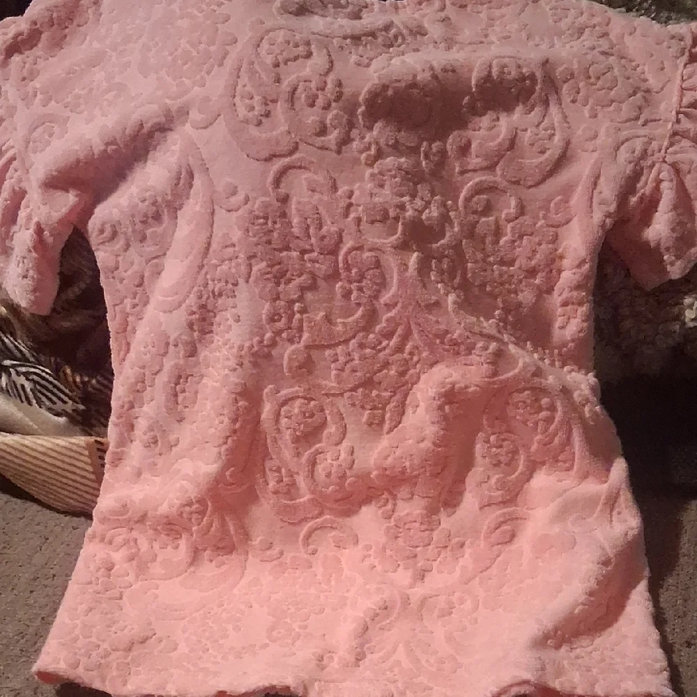 Janie and Jack Light Pink Swim Cover Up, Size 4 – Terry Jacquard